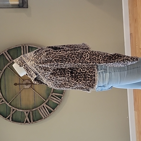 Free People Cheetah Print Denim Jacket - Picture 7 of 16